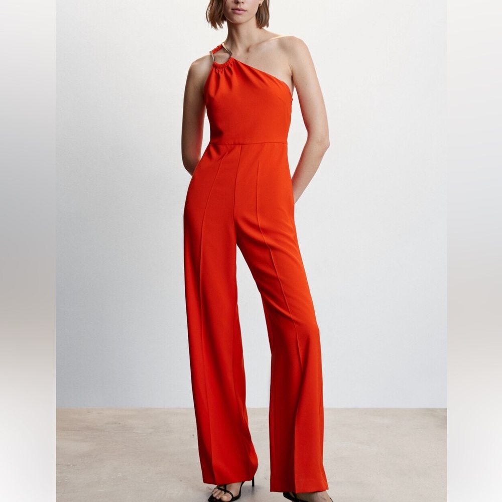 Asymmetrical Jumpsuit with metallic design from MANGO